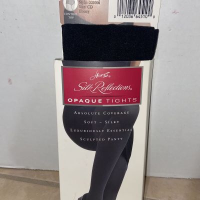 Hanes Silk Reflections Opaque Tights Control Top Ebony CD 00N44 absolute cover