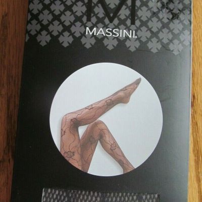 Massini Black PATTERNED TIGHTS~Black~New In Package~Women's S/M