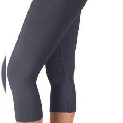 SATINA High Waisted Leggings for Women - Capri, Full One Size Plus, Charcoal