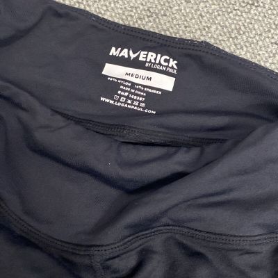 Maverick By Logan Paul Leggings Pants Womens M Black Mesh Sides Exercise Gym