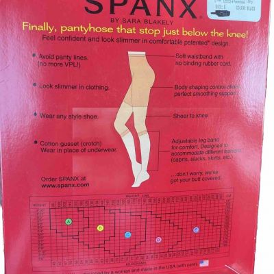 NEW SPANX Body Shaping Pantyhose Black Size B