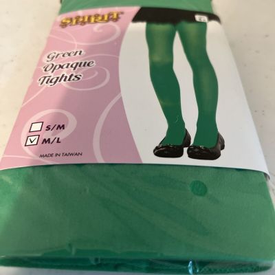 Spirit Halloween Girl's Green Opaque Tights Sz: M/L ~Brand New~