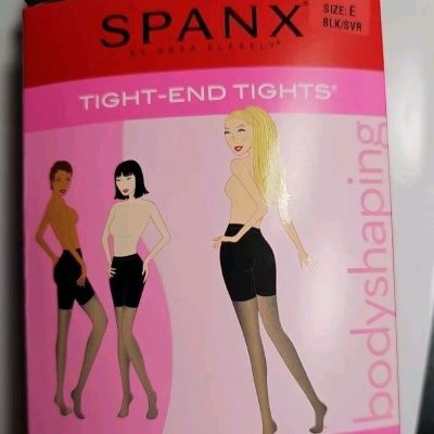 Spanx Tight-End Patterned Metallic LuxeTights Size E Black