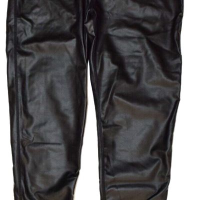 WALKPOP Black Meteorite Shiny Faux Leather Leggings WP0011L Womens M  **NEW**