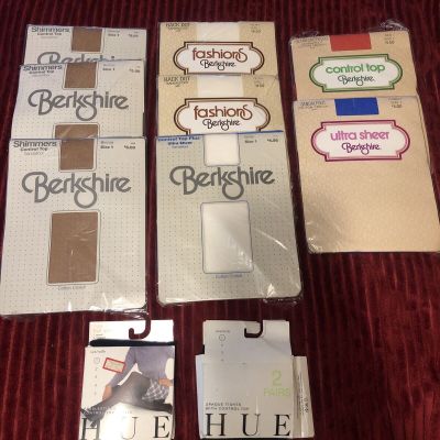 Lot Of 10 PCs Assorted Berkshire & Hue Pantyhose Stocking & Tights Size 1