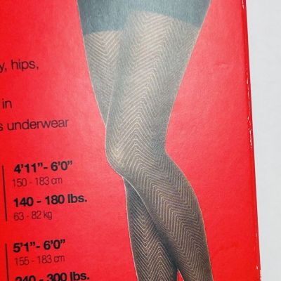 SPANX Size D Black Patterned Illusion Stripe Tight End Tights Body Shaping