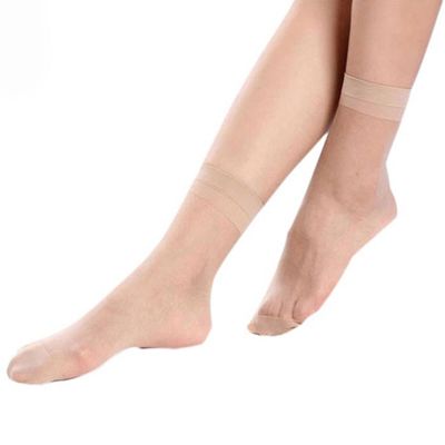 10 Pairs Women Socks Solid Color Lightweight Transparent Casual Socks Clear