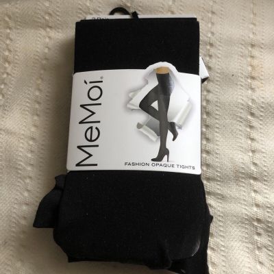 MeMoi Legwear Tights 2 Pair Opaque Black Black M/L  NWT$24