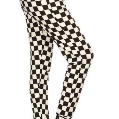 Race Checkers Joggers Leggings High Waisted Plus Sizes