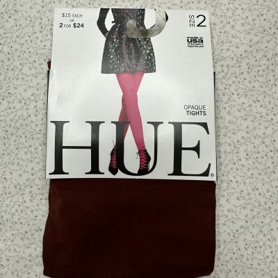 Hue Opaque Tights Nutmeg NWT Stretchy Size 2