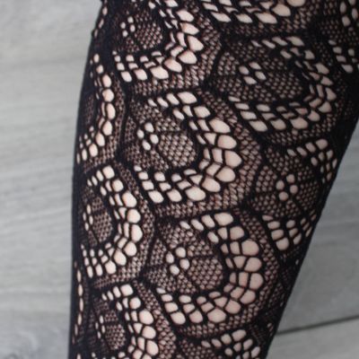Gucci Rhomboid Lace Effect Footless Tights Woven Stockings Size Unknown