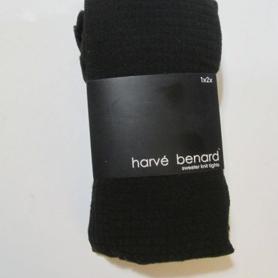 Harve Benard Women's Black Textured Sweater Knit Tights Plus Size 1X/2X NEW