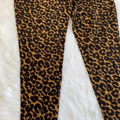 Terra & Sky Legging Womens Size 2X Brown Leopard High Rise Stretch Pants