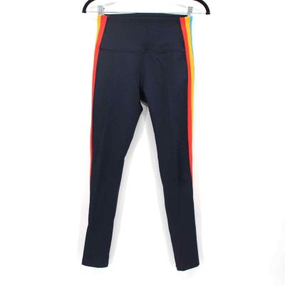 Splits59 Navy Blue Multicolor Side Stripe Mid Rise Leggings Medium Workout Pants