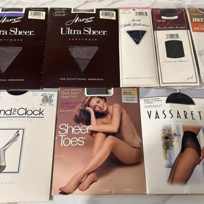 New Vintage Pantyhose Various Brands Size A &B  Lot Of 8 1989-1995