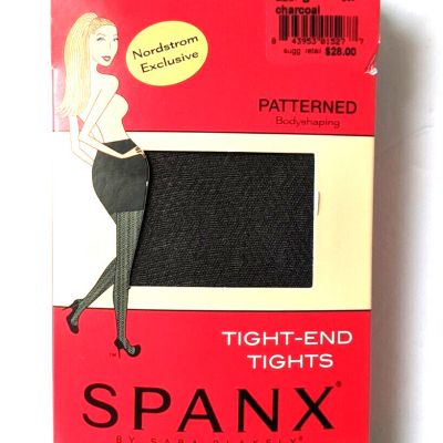 Spanx Patterned Tight-End Tights Size B Charcoal