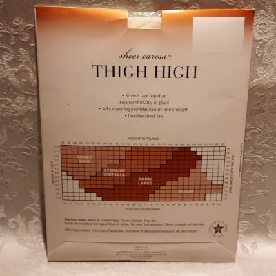 ? New Old Stock ? Sheer Caress Thigh High Stockings Hose Bone Color