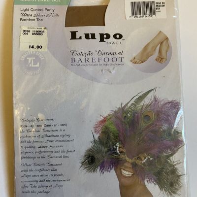 Lupo Brazil Open Toe Barefoot Light Control Pantyhose Ultra Sheer Nude -Medium-
