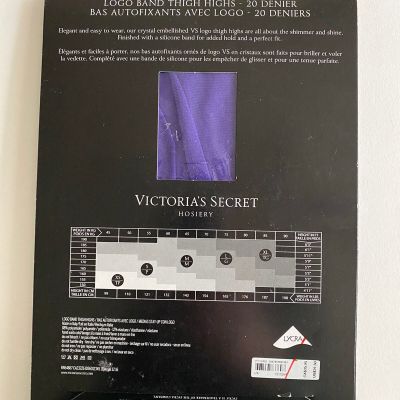 Victoria's Secret VERY SEXY Crystal Stockings Thigh Highs Purple VS Shine Medium
