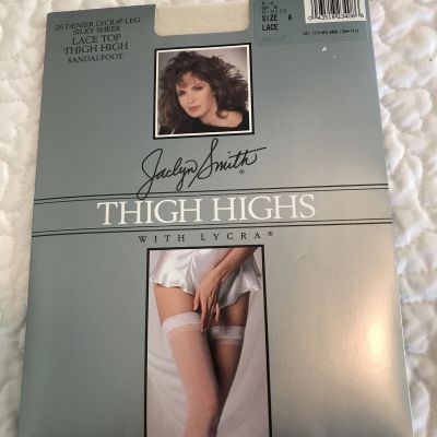 Jaclyn Smith Lace Top Thigh High Stockings Stay Up Color Lace Sz A