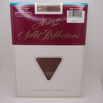 Hanes AB Silk Reflections PANTYHOSE Silky Sheer Control Sandalfoot Barely There
