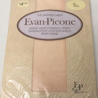 Vintage Evan Picone Pantyhose The Sheerest Sheer Pearl Size Medium