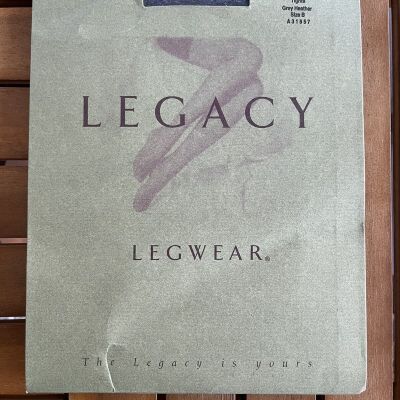 Legacy Legwear Microfiber Tights Sz B Medium Grey Heather Control Top QVC A31857
