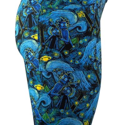 Rick & Morty Van Gogh Style! Leggings Multiple Sizes Super Soft! with POCKETS!