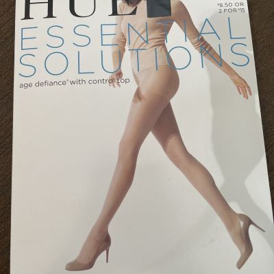 New Hue Essential Solutions  Age Defiance Control Top Pantyhose Black Size 2