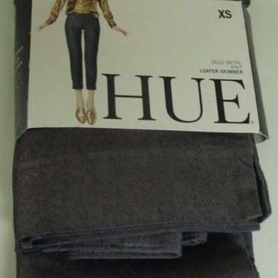 Hue Leggings Gold Metal Knit Loafer Skimmer Size X-Small Style U20803