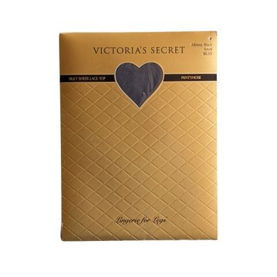 Victoria’s Secret Pantyhose Vintage in Almost Black Sz S Sheer Lace Top