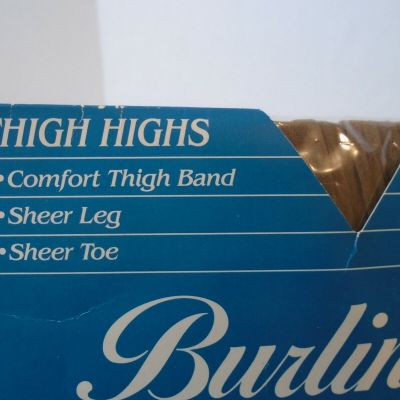 Burlington Sheer thigh highs Sz Medium 566 Wild Rice F86 comfort thigh band