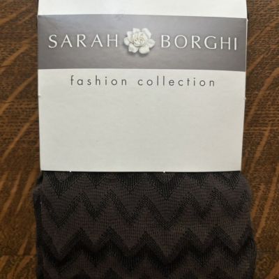 NIP Sarah Borgia Browns Chevron Pattern Fashion Tights Med/Lg