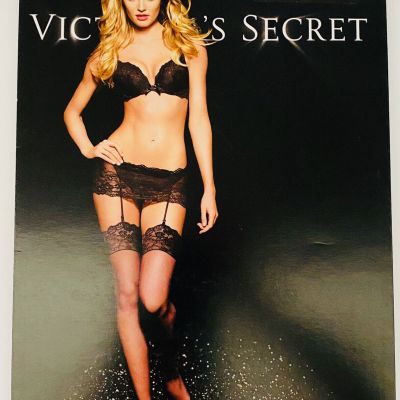 1 Pair Victoria's Secret Lace Top Sheer Stockings Black Sexy Legs SIZE A New