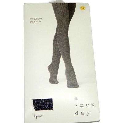Women's A New Day Fashion Tights Ebony 1 Pair Small/Medium S/M Package Opened