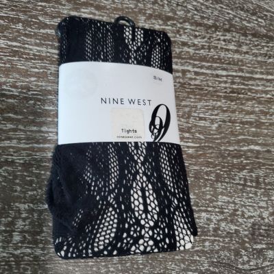 NWT Nine West Size S/M Black Crochet Tights