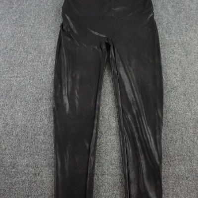 Spanx Leggings Womens 2XL Black Faux Leather Shapewear