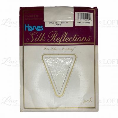 Hanes Silk Reflections SIlky Sheer Control Top Pantyhose WHITE 717 Size EF