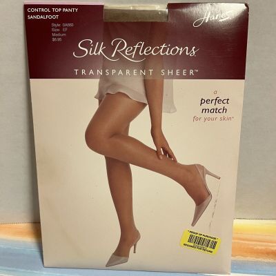 Hanes Silk Reflections pantyhose size EF Transparent Sheer Medium 0A663