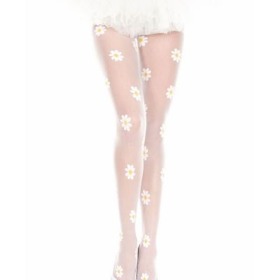 Brand New Flower Design Sheer Spandex Pantyhose Music Legs 7044