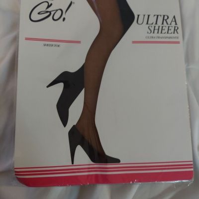 Vtg New On the Go Pantyhose Ultra Sheer XL Queen Size Sheer Toe Coffee Unopened