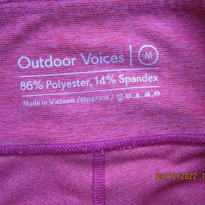 Outdoor Voices Pink Heathered Leggings size Medium 23