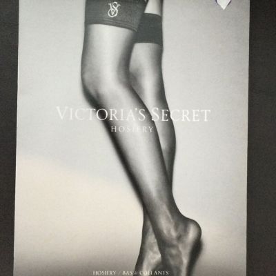NEW Victorias Secret Hosiery Bling Logo Band Thigh Highs Large Blue N6801