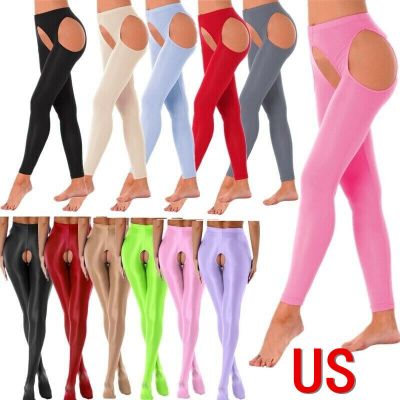 US Sexy Women's Hollow Out Shiny Sheer Tights Silk Stockings Pantyhose Clubwear