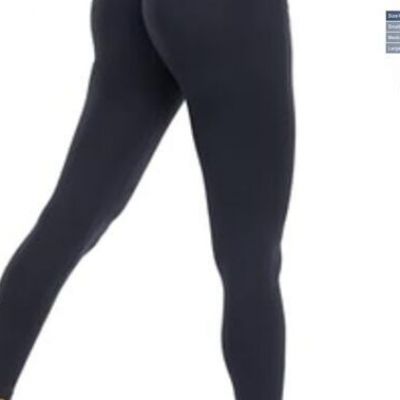 Women Butt Lifting Workout Leggings High Waist Scrunch Butt Yoga Small Black