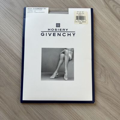 VTG Givenchy Body Gleamers Shimmery Ultra Sheer Legs Pantyhose Silver Fox Size A
