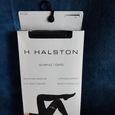 H Halston Women's Shaping Tights Size 1X/2X  (Black)