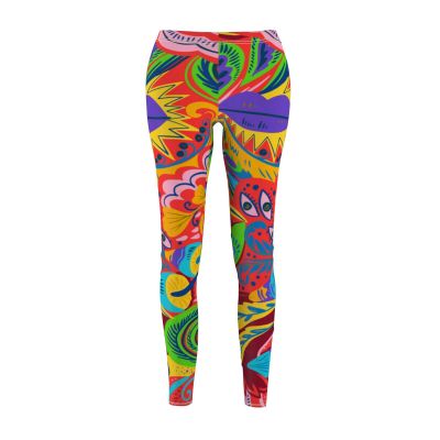 Bright Colorful Wild Graphic Women's Cut & Sew Casual Leggings (AOP) XS-2XL