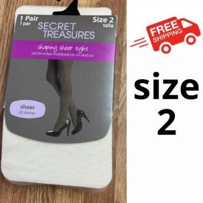 Women's SIZE 2 Secret Treasures Shaping Sheer Tight 20 Denier Nude NEW