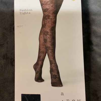 A New Day - Thigh High black floral Tights - Size S/M - new